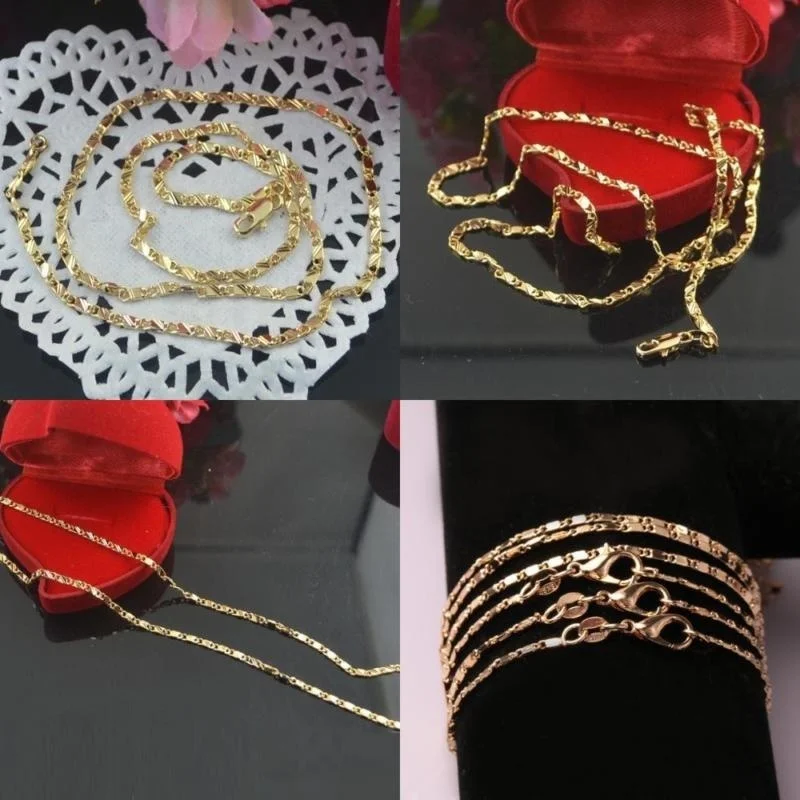 Гальваническое классическое ожерелье из настоящего золота покрытое золотым