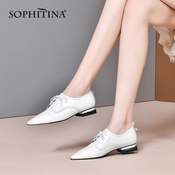 

SOPHITINA Pumps Women Fashion Elegant Classics Patent Leather Pumps Pointed Toe T-Strap Casual Office Career Women's Shoes SO533