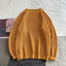 

2020 Men Clothes Sweaters Male Knitwear sweater Solid colors O-neck Sweater korean clothes Casual mens jumpers свитер Pull Homme