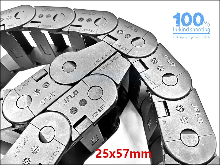 JFLO 1Meter 25x38 25x57 25x77mm Towline Wire Carrier cable bridge type interior opening Protection Drag chain Free shipping 17