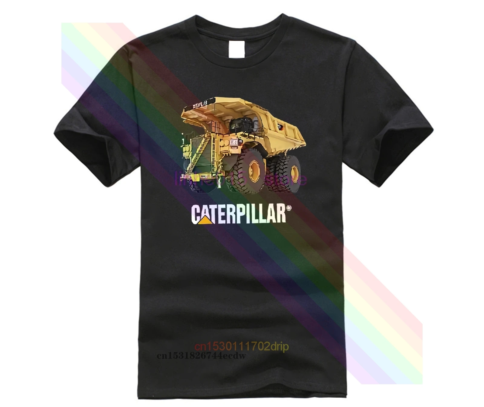 Черная футболка CAT CATERPILLAR F797 для карьерного грузовика Размеры S M L XL 2XL 100% хлопок