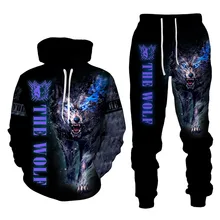 

3D Printing Streetwear Hip Hop Oversized Hoodie Suit Large Size Hooded Sweatshirts Tiger Lion Harajuku Men's Jumpers AnimeHoodie