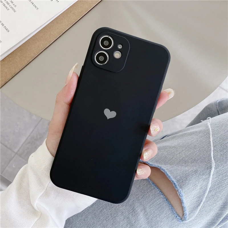 Anti-fall Matte Love Heart Soft TPU Phone Case For OPPO Reno 5 6 Pro A11X A92s A91 A72 5G A55 A15 A53 A52 A9 A8 A7X A7 A5 Cover
