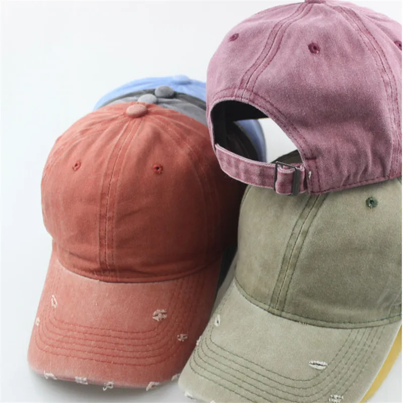 Vintage Unisex Baseball Hats Male Hole Caps Solid Baseball Caps Women Long Visor Brim Shade Snapback Man Cool Style Sun Hats