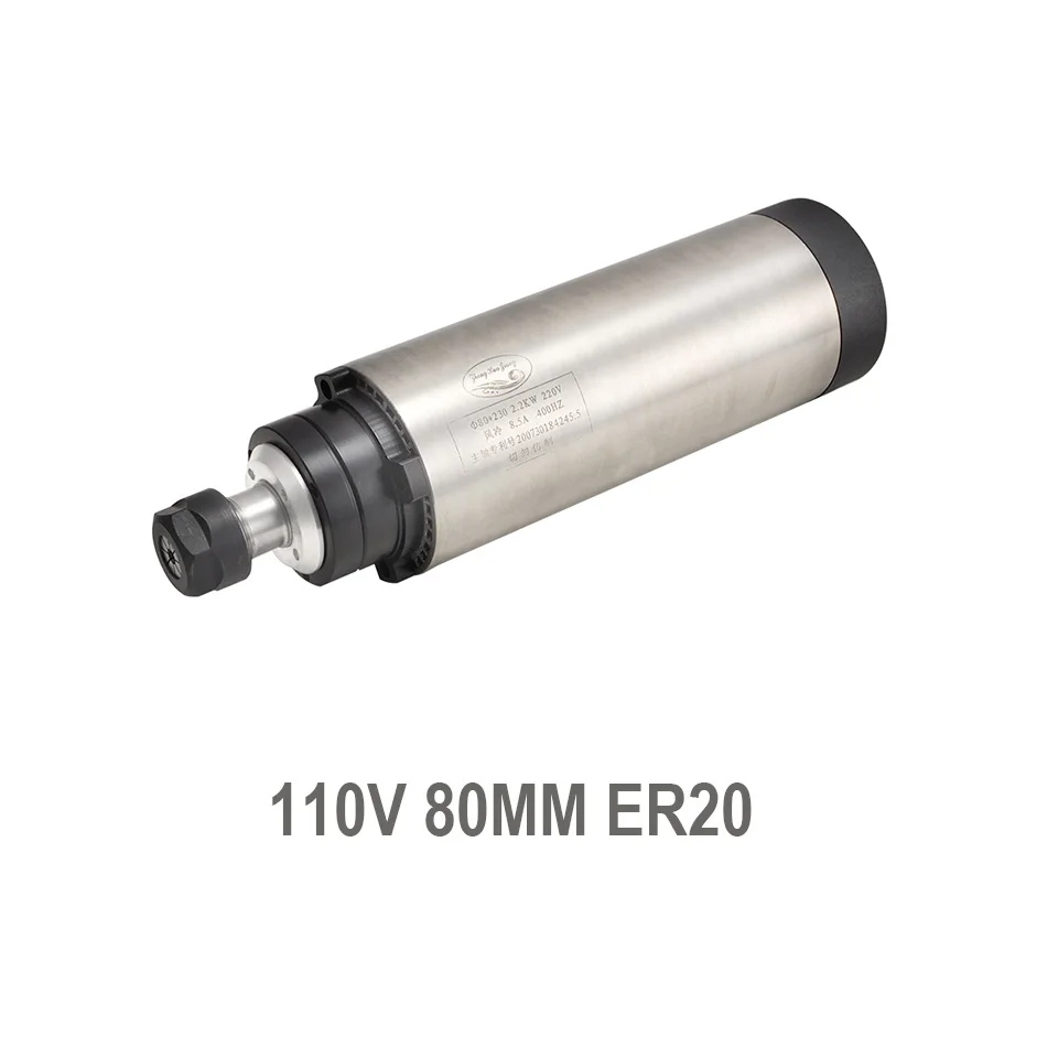 Daedalus CNC мотор шпинделя 110 В/220 В/* 380 В шпиндель кВт с воздушным охлаждением квадратный двигатель ER20 Фрезерный резак гравировальный инструмент - Цвет: 110V  80MM ER20