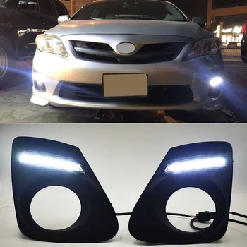 

Car Flashing 1pair LED DRL Daytime Running Light Daylight Waterproof fog lamp Turn Signal lamp For Toyota Corolla 2011 2012 2013
