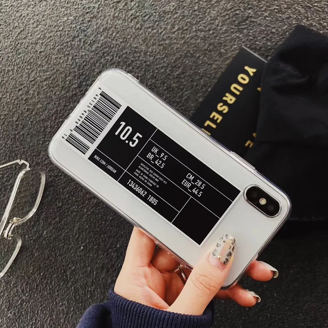 

Ins Fashion trend simple Bar code pattern phone case for iPhone 7 8 6 S plus X XR XS MAX luxury Transparent soft TPU phone case