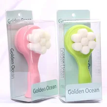 Портативная силиконовая щётка для очищения лица, 3D вибрационный массаж лица, средство для мытья лица, средство для ухода за кожей