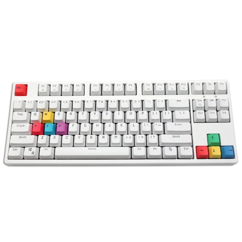 Механическая клавиатура с 9 клавишами Keycap WASD, колпачки для клавиш OEM, профиль PBT RGBY, модификаторы