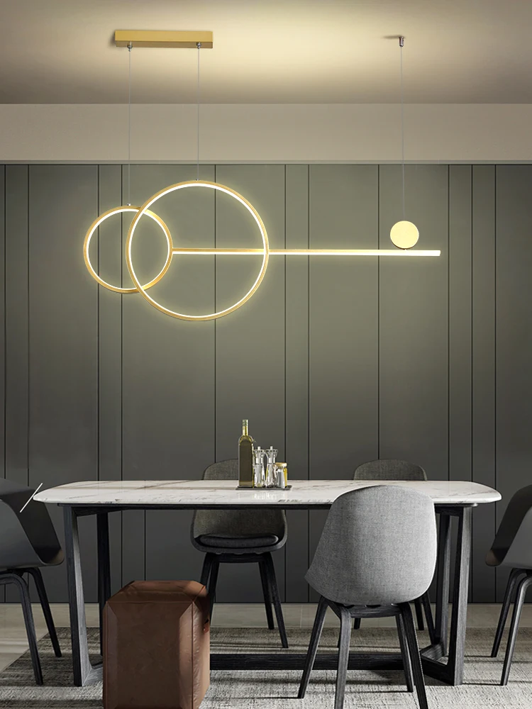 Modern lights simple novelty restaurant LED chandelier Nordic living room island dining table hanging lamp bar counter lighting