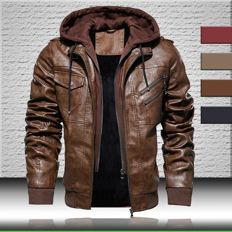 Mens Leather Jacket 2021 New Motorcycle 