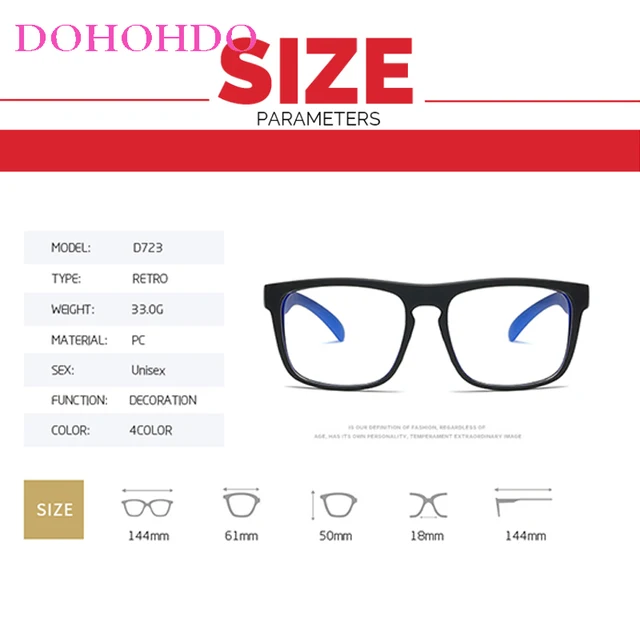Dohohdo 2021 anti blue light computer glasses for men clear eyewear frames blue light blocking glasses optical gaming eyeglasses