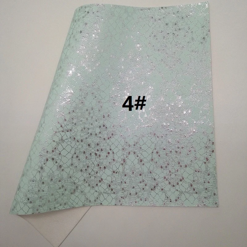 Мятная блестящая ткань, металлизированная искусственная ткань, личи Синтетическая кожа листы, желе ПВХ для лука A4 21x29 см мерцание Ming XM791