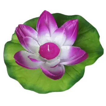 

Silk Artificial Lotus Floating Wishing Lamp Candle Light Lantern Peach Green