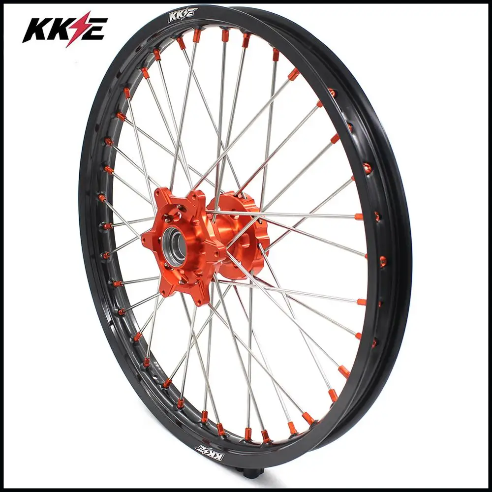 KKE 21 & 18 комплект колес Enduro для мотоцикла EXC EXCE EXCF 300 250 200 350 500 530 2003 2021 оранжевая