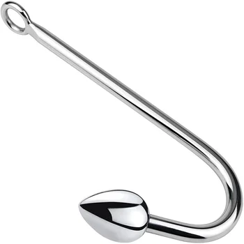 Small medium large 3 balls set metal anal hook beads head butt plug dilator prostate massager insert bdsm sex toy for male 4