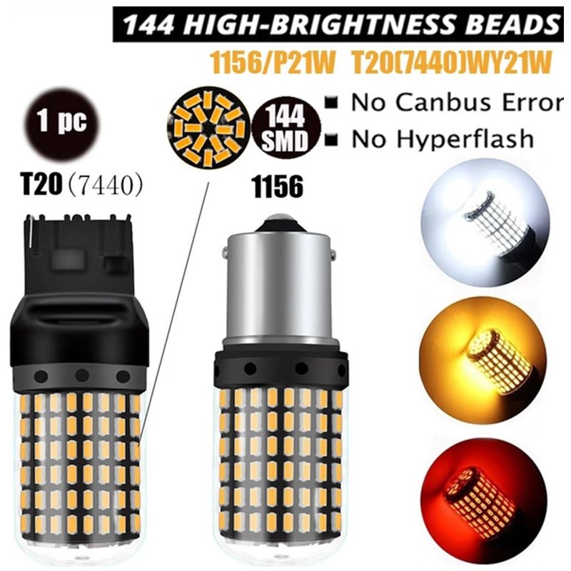 2 шт. 1156 7440 3014SMD BA15S P21W светодиодный задний фонарь для автомобиля, тормозной светильник s 12 V, Автомобильный задний фонарь, дневной сигнальный светильник, автомобильные аксессуары