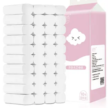 

10 Rolls Toilet Paper No Fluorescent Agent Soft Stronge 4-Ply Sheets Bath Tissue