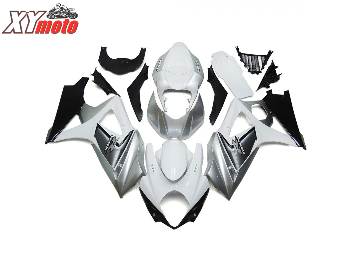 

Motorcycle Fairing Kit For Suzuki GSXR1000 K7 K8 07 08 Injection ABS Fairings GSXR 1000 K7 2007 2008 White and Silver Bodyworks