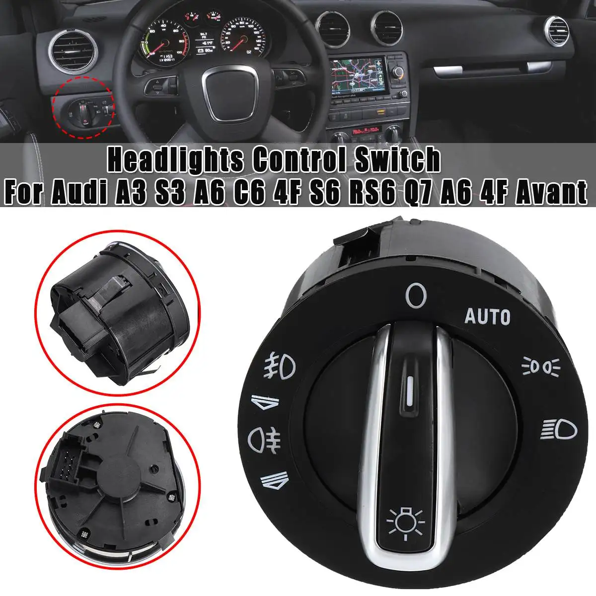 4F1941531E для Audi A3 S3 A6 C6 4F S6 RS6 Q7 Avant хром ближнего света, лампа для противотуманной фары переключатель управления 4F1 941 531E 1 шт