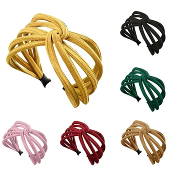 

Women Twist Headband Cross Top Bow Knot Cross Tie Cloth Headwrap Hairband Hoop Accessories Twisted Knotted Headwrap Hair Band t6