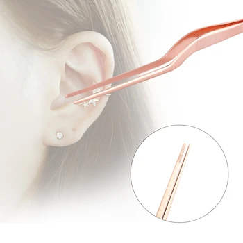 

Stainless Tweezer Curved Steel Slant Point Flat Tip Nail Ear Tweezer For Ear Cleaning Remover Wax Tools