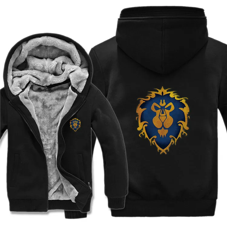 Game Dota 2 WOW Hoodies Jacket Winter Pullover Man Coat Men Wool Liner Fleece Unisex ALLIANCE&Horde Sweatshirts - Color: as picture4