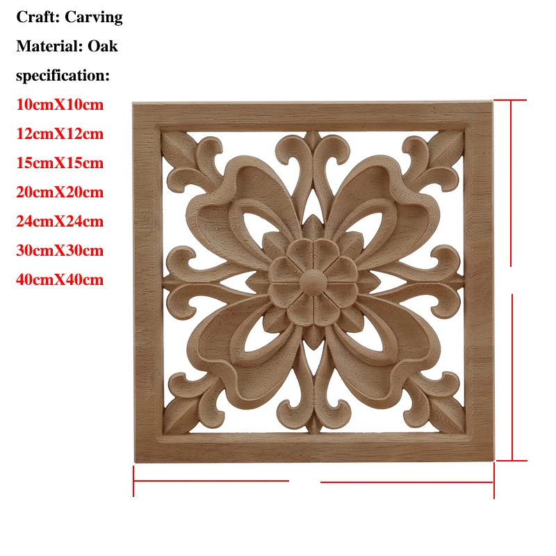 VZLX CAntique Woodcarving Wood Decal Carving Lines Wood Applique Rose Rubber Home Decoration Accessories Cabinet ornament crafts miniature ornament wooden figurine crafts glass fruit pendants