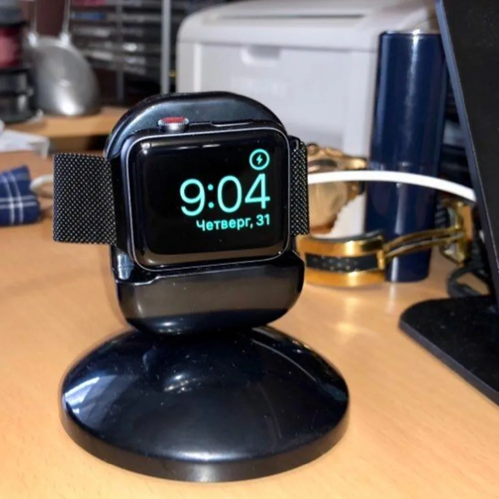 

charger stand holder For Apple Watch 5 4 3 44mm/40mm 42mm 38mm Station fit men/women Night Bedside clock unique design