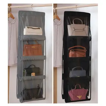 

6/8 Pocket Folding Hanging Organizer Bag Wardrobe Transparent Storage Bags for B H55A