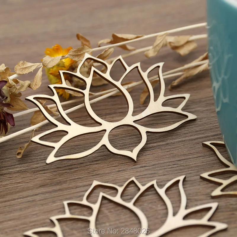 Подставка в виде цветка лотоса с священной гравировкой деревянная искусственная