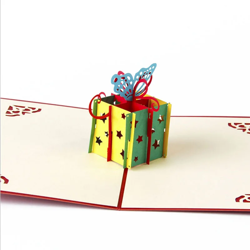 25 стилей 3D всплывающие праздничные поздравительные открытки кошка коробка животное Рождество День Благодарения подарок на день рождения ручной работы Валентина приглашение