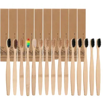 

50pcs Eco-Friendly Natural Bamboo Tooth Brush Toothbrush Soft Capitellum Fiber Toothbrush Bamboo Tooth Brush Oral Care Supplies