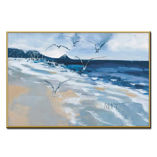 How To Paint A Landscape With Sea Sand And Seagulls In Acrylic 