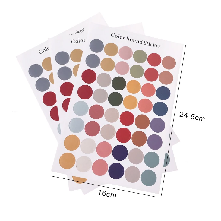 DIY стикер s Dot Morandi Earth color альбом для скрапбукинга фотообои журнал проект создание счастливых открыток украшения Уплотнительная наклейка GYH - Цвет: 3ColorRoundSticker