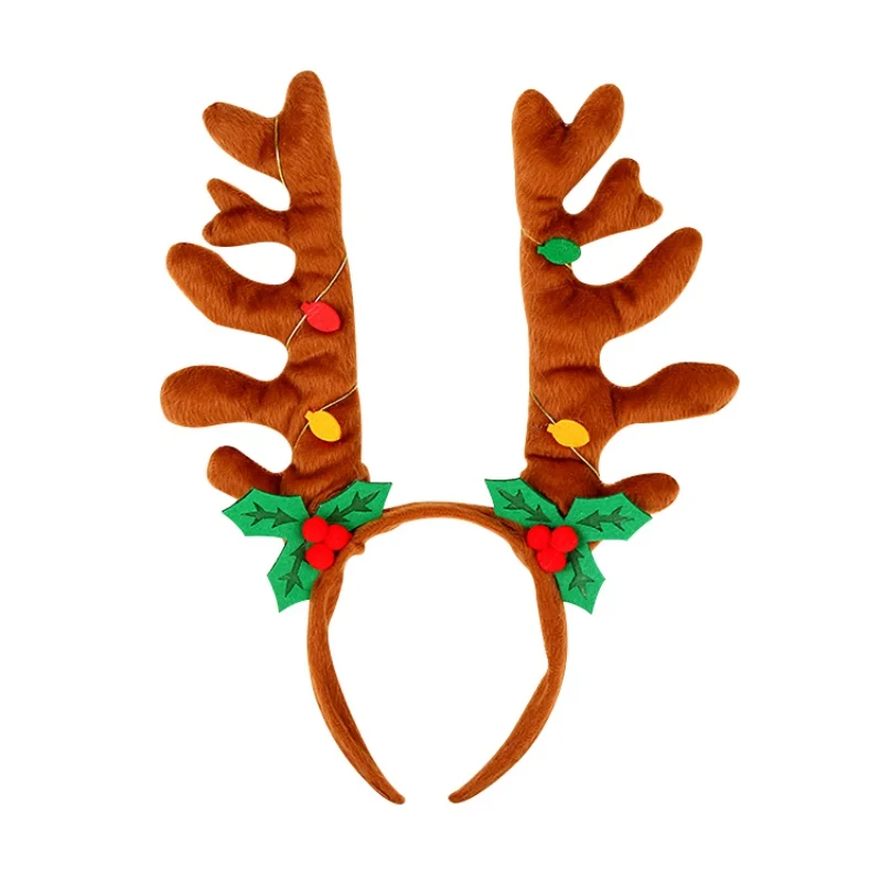 Рождественские оленьи рожки на ободке рога Косплей рога Рождество с рогами оленя повязка на голову рождественские аксессуары для волос для взрослых детей