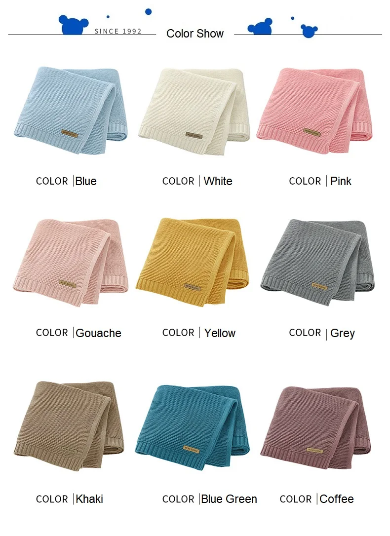 Blankets Newborn Knitted Cotton Super Soft Infant Swaddle Baby Girls Boys Stroller Blanket Cobertor Infantil Wrap Kids Monthly