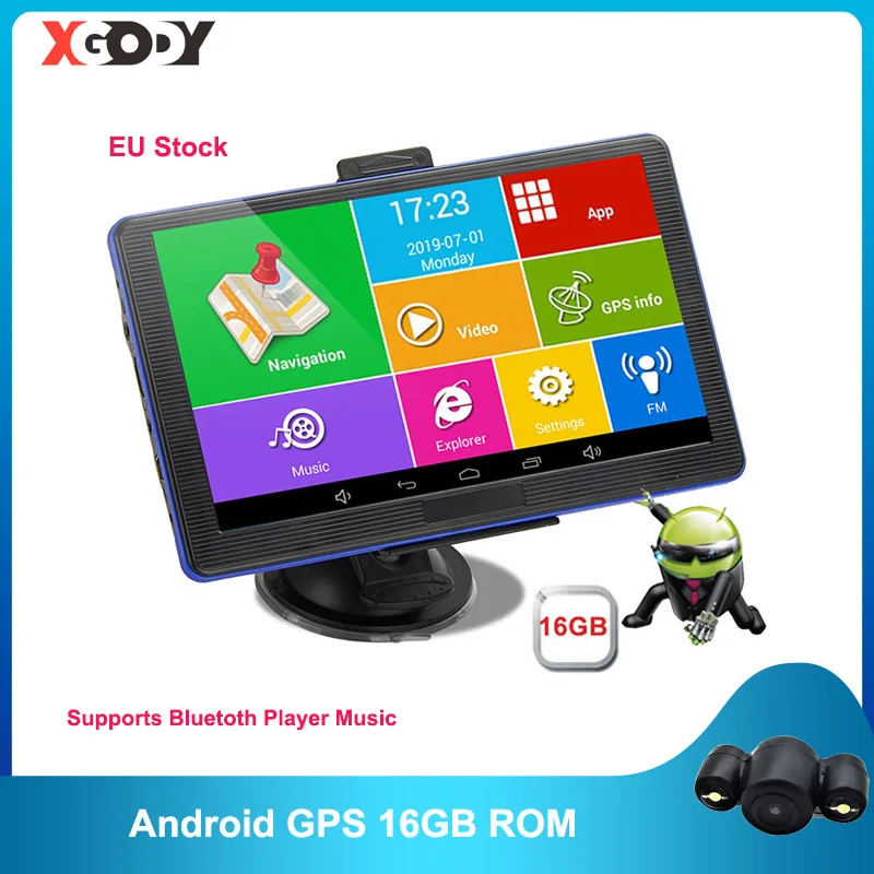 Автомобильный Gps навигатор Xgody 7 дюймов 886 Plus Android 1 Гб + 16 ГБ для грузовика Wi Fi