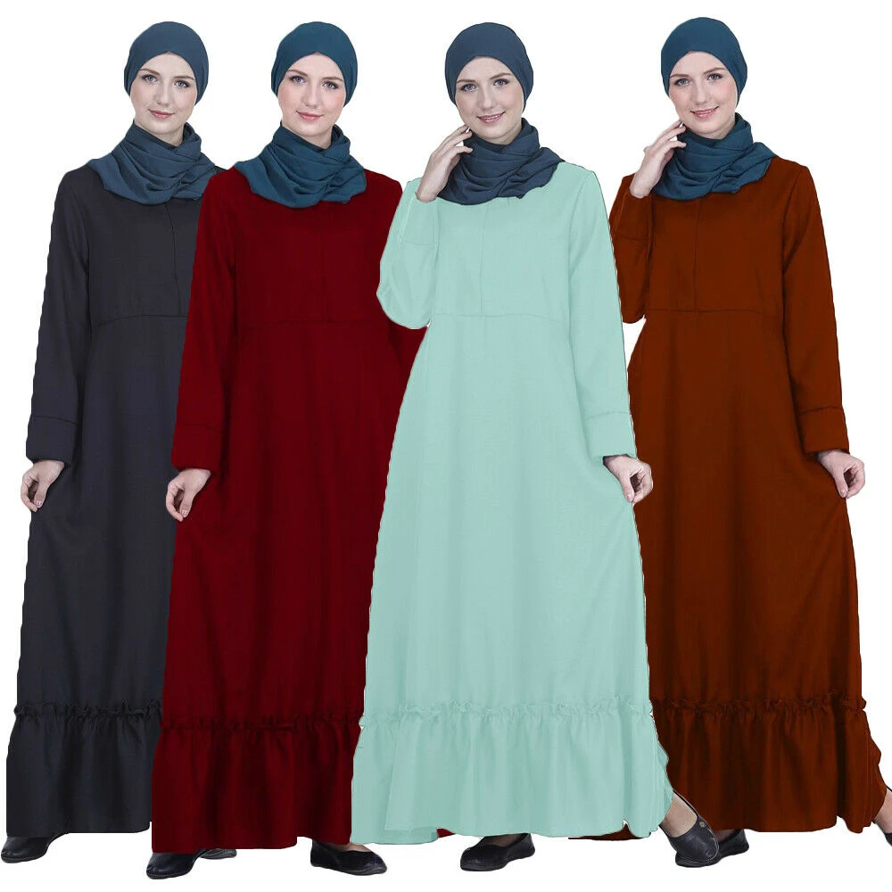 Ramadan Abaya Muslim Women Long Maxi Dress Kaftan Jilbab Dubai Islamic Gown Robe