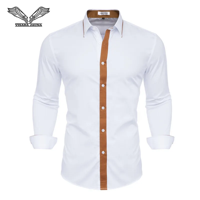 Fashion Men's Shirts Long Sleeve Slim Fit Men's Casual Shirts Formal Dress Shirts Men Clothes Turn-Down Collar N5045