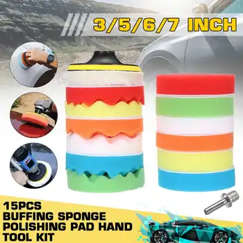 

15Pcs 3-7inch Auto Car Polishing Pad Kit Buffing Pad Set Thread for Car Polisher Buffers Wax +M10 Drill Adaptor Power Tools