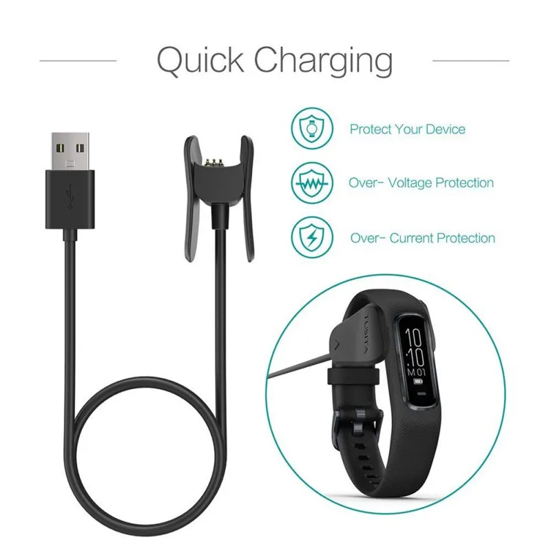 

100cm Smartwatch Charger Clip Cable Power Charging Cord For Garmin Vivosmart 4