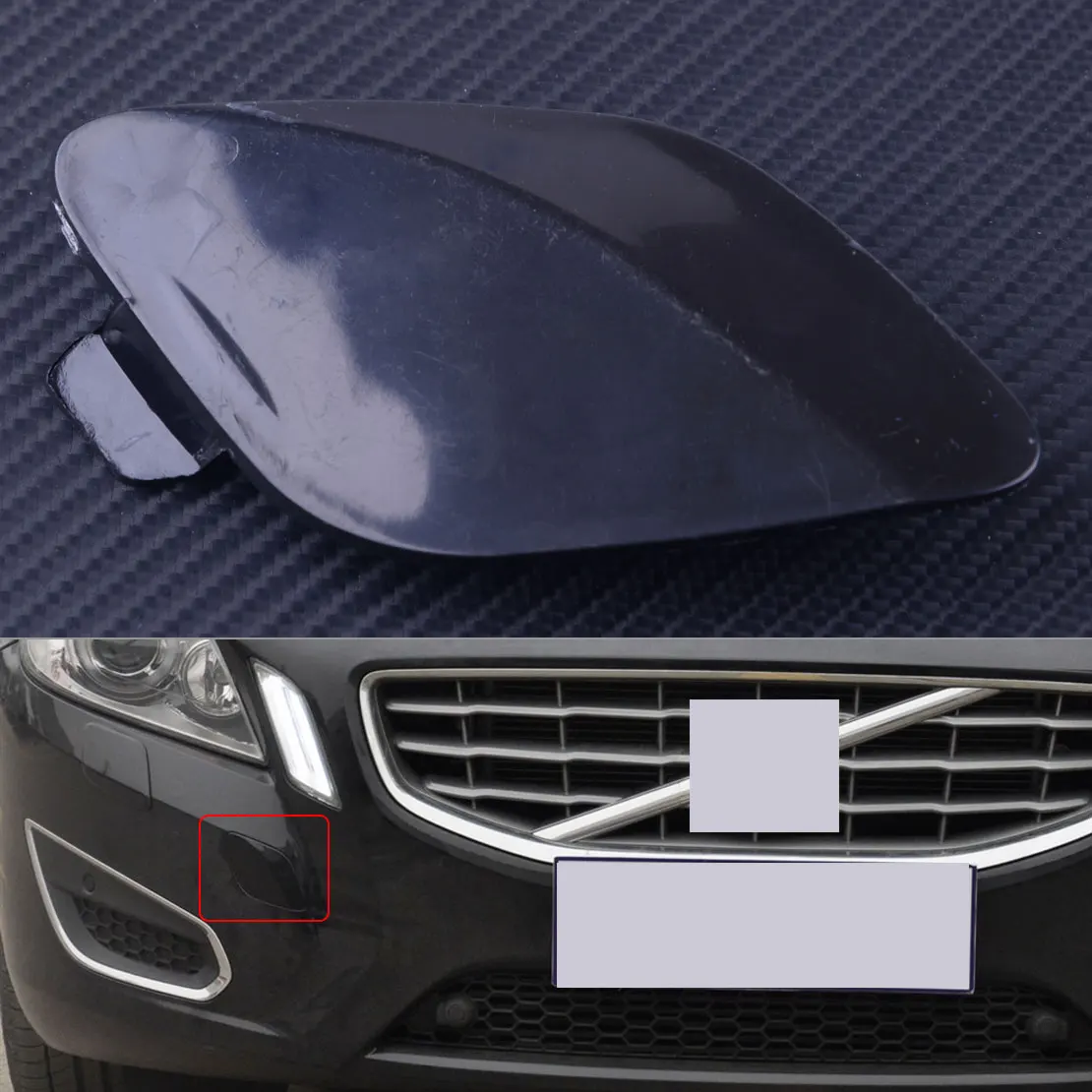 

30795007 39802519 Car Front Bumper Tow Hook Eye Cap Cover Lid Fit For Volvo S60 2011 2012 2013