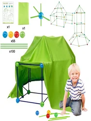 Ensemble de Construction 3D pour enfants, château, tunnel, tentes, jouets de Construction de maison, cadeau d'anniversaire 