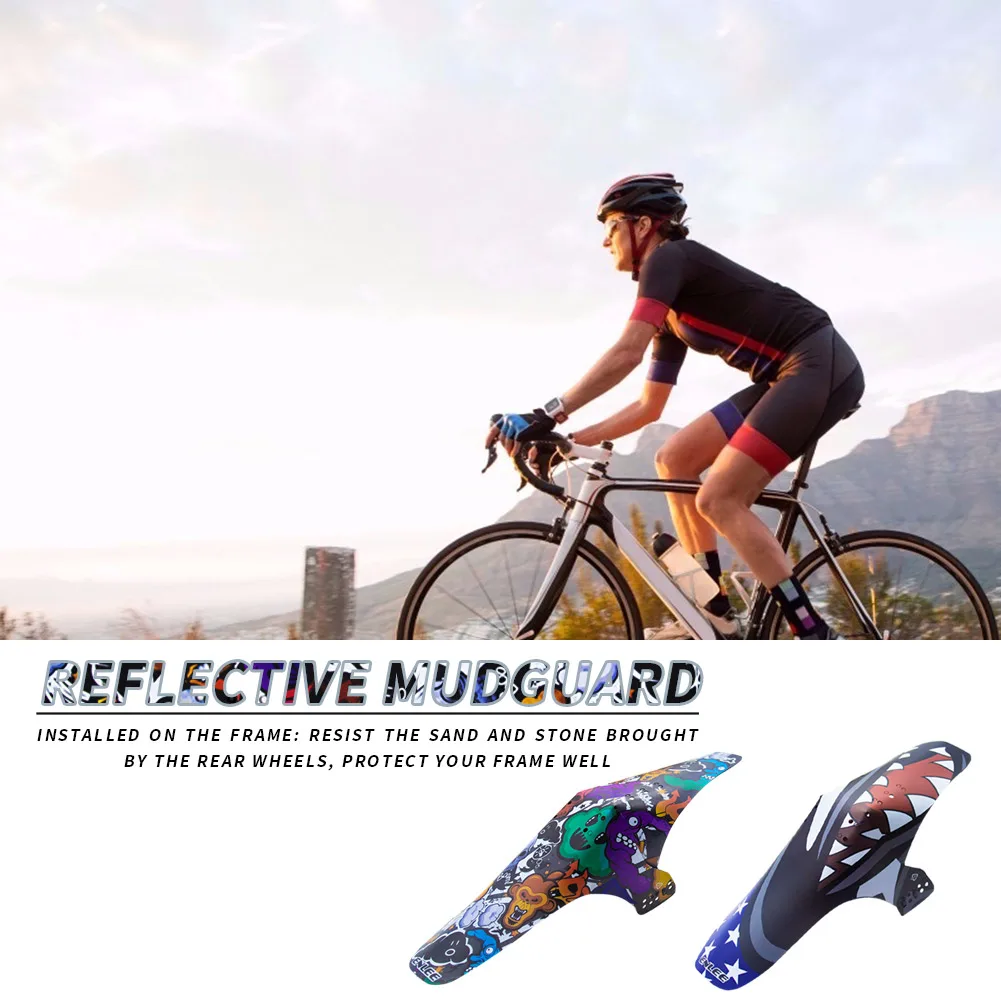 Bicycle Front Rear Tire Wheel Fenders Plastic Reflective MTB Mountain Bike Wings Mudguard Road Cycling Wheel Eyebrow Protector
