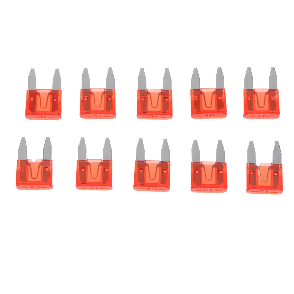 Car Fuses Kit Mini 10A Blade Fuse Red for Auto Car Truck Replacement 10 Pieces