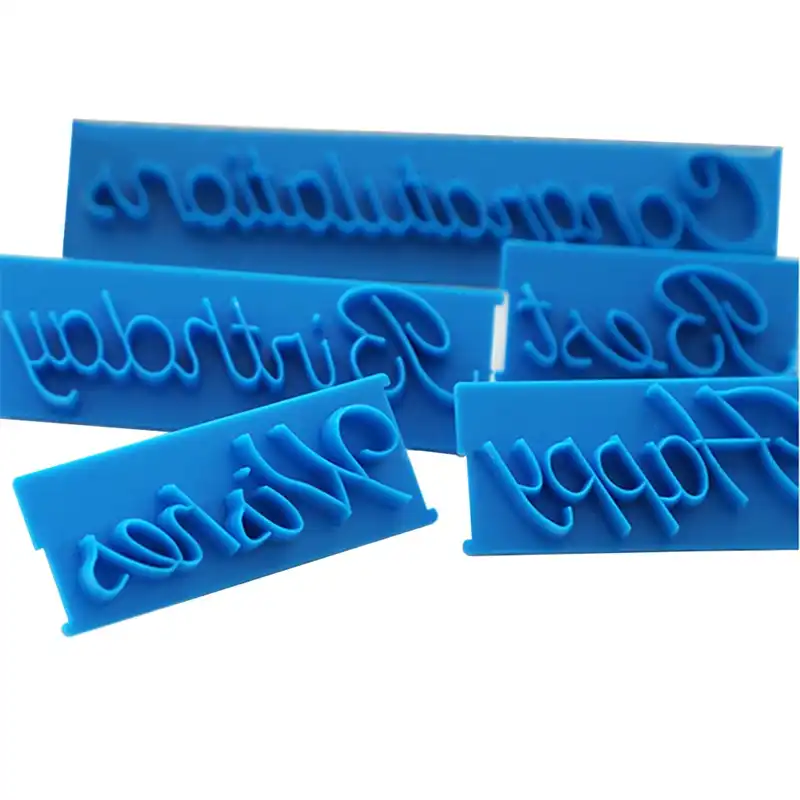 6ピース セット手書きフォンダンケーキエンボス加工のプラス文字モールドハッピーバースデー最高の願いベーキング金型の装飾ツールドロップシップ Aliexpress