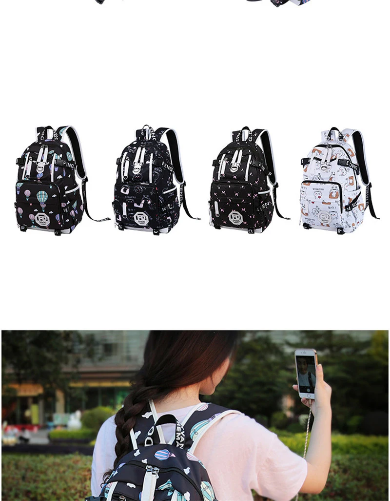Модный женский рюкзак, зарядка через usb, школьные сумки для девочек-подростков, рюкзаки для ноутбука, студенческий Школьный рюкзак, рюкзак для путешествий, mochilas
