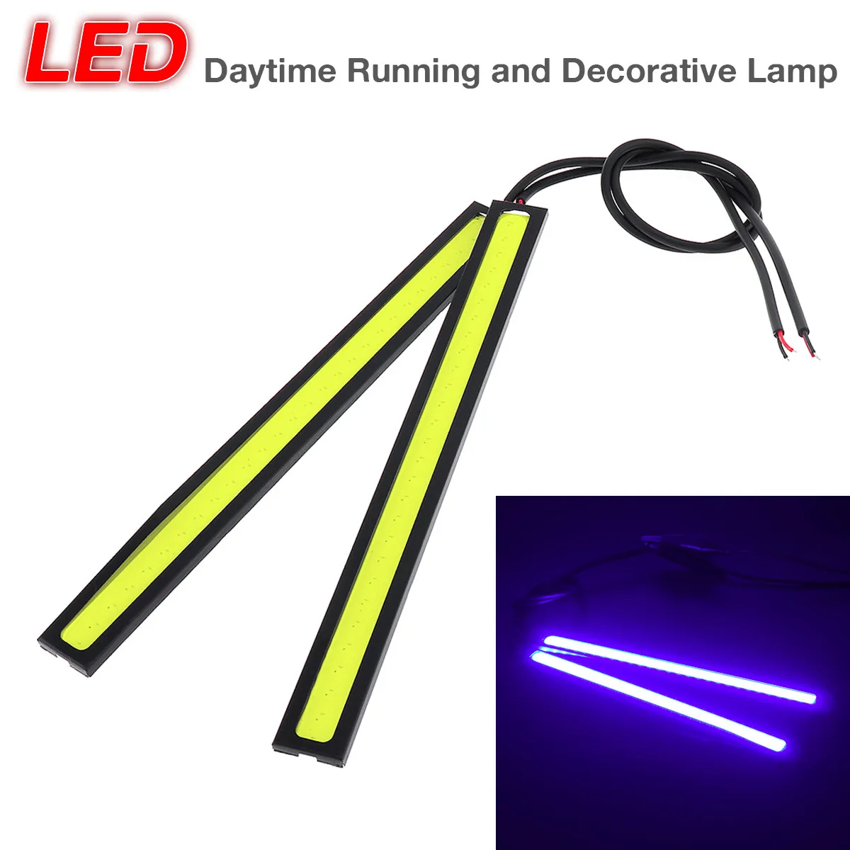 

2pcs DC 12V Super Bright White Auto DRL Fog Driving Lamp Waterproof Car COB LED Daytime Running Brake back-up Decorative Light
