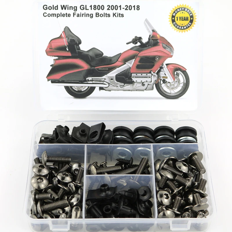 Для HONDA GL1800 GOLDWING 2001- полный обтекатель Болты Комплект скоростные гайки мотоциклетные Боковое покрытие винты OEM стиль стали - Цвет: Titanium